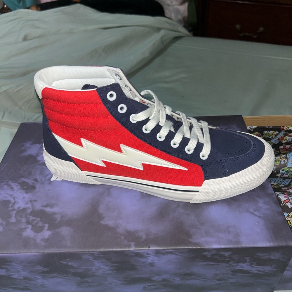 Kids High-Top Sneakers - Red and Blue